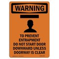 Signmission OSHA WARNING Sign, To Prevent Entrapment W/ Symbol, 18in X 12in Decal, 12" W, 18" L, Portrait OS-WS-D-1218-V-13570